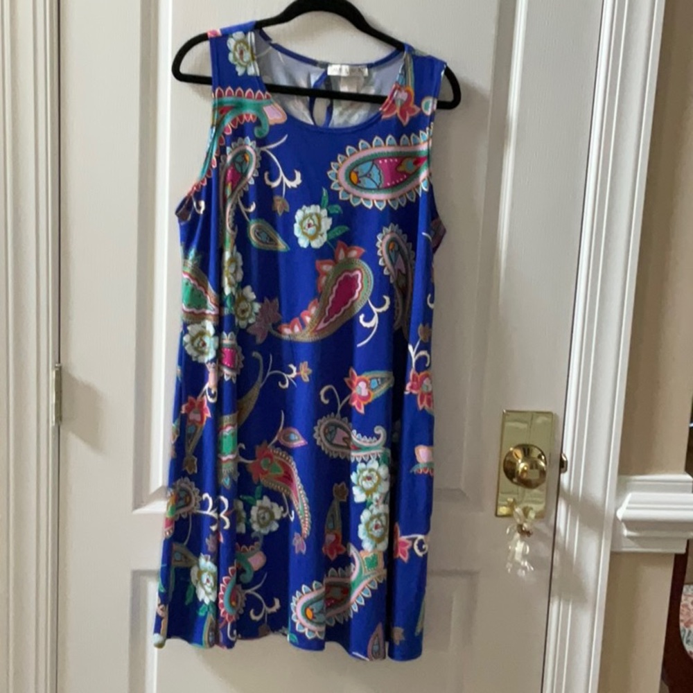 Blue Paisley Midi Dress